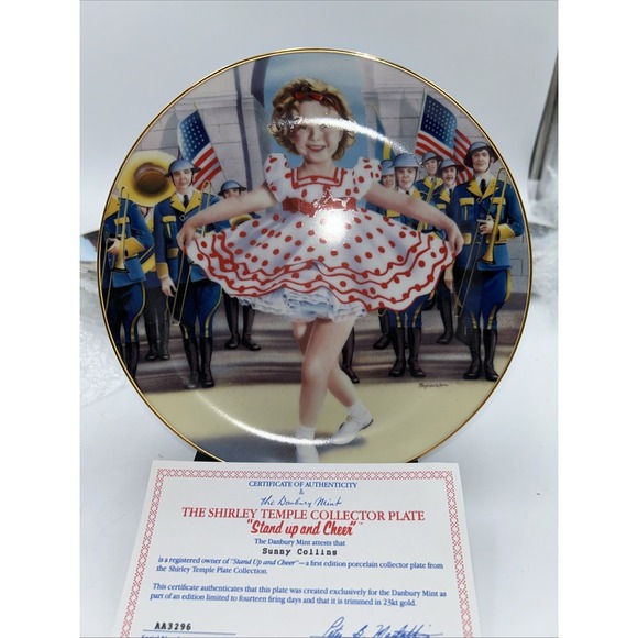 Danbury Mint Other - Vintage Shirley Temple "Stand Up and Cheer" Collectible Plate 1991 Danbury Mint